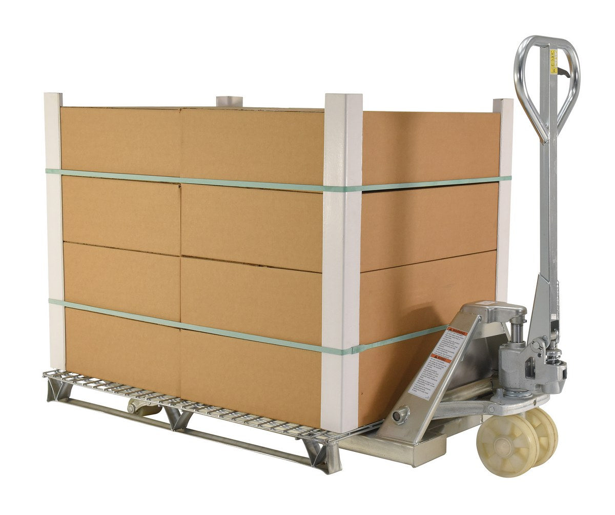 Steel Zinc Coated Pallet Truck 61 In. x 27 In. x 48 In. 5500 Lb. Capacity Silver
