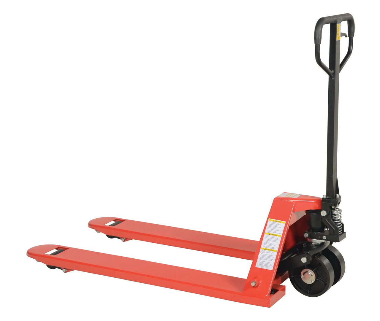 Steel Pallet Truck with Steel Wheels 61 In. x 27 In. x 48 In. 5500 Lb. Capacity Red