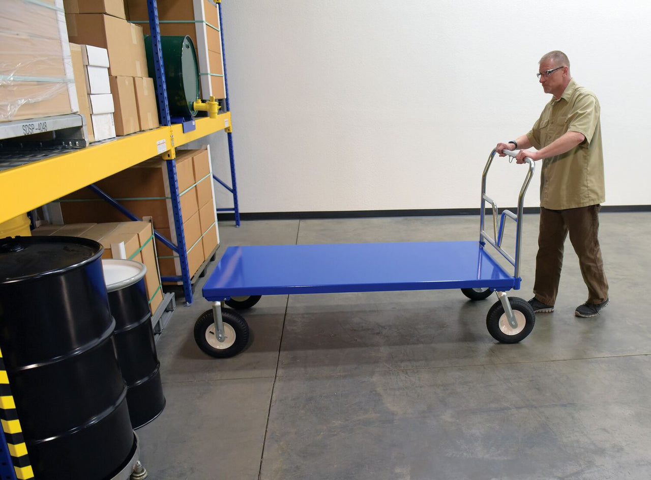 36" x 72" Vestil Steel Platform Cart w/ Pneumatic Tires