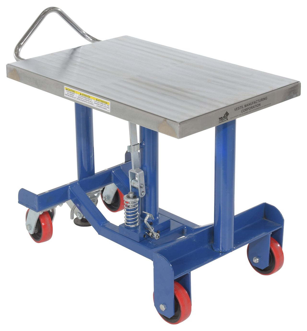 Steel Low Profile Post Lift Table 34 In. x 20 In. x 26 In. 1000 Lb. Capacity Blue