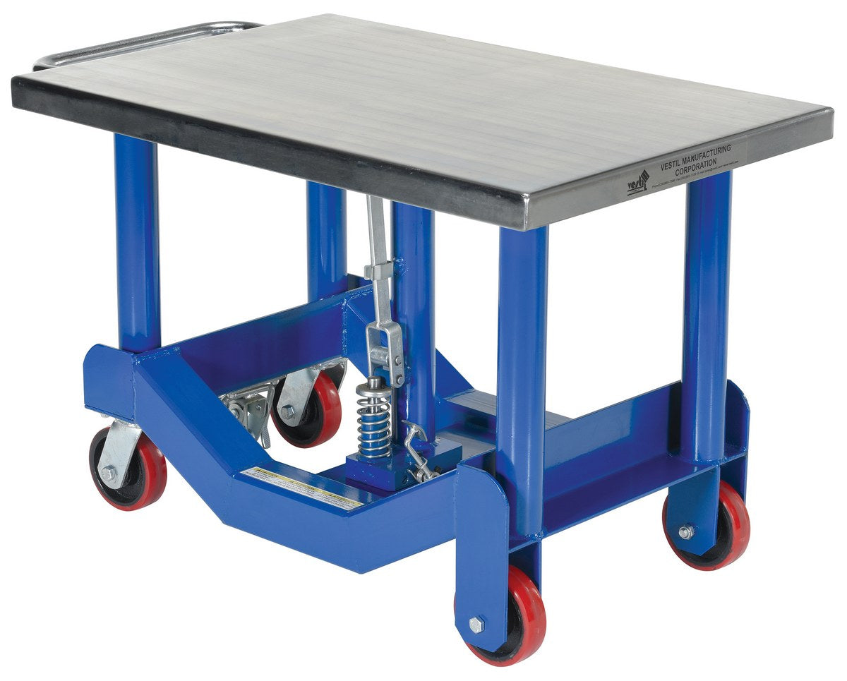 Steel Low Profile Post Lift Table 41 In. x 24 In. x 25 In. 4000 Lb. Capacity Blue