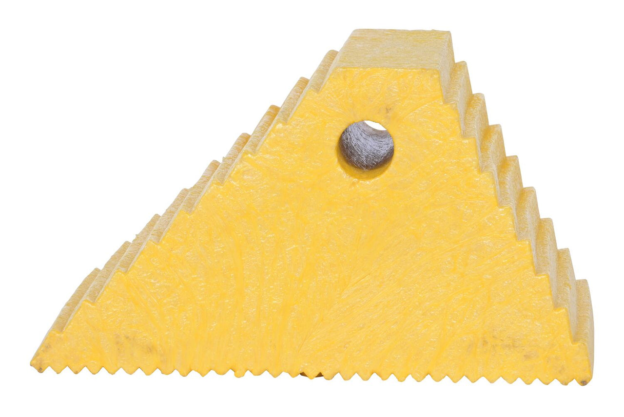 PLASTIC DUAL SLOPE WHEEL CHOCK YELLOW