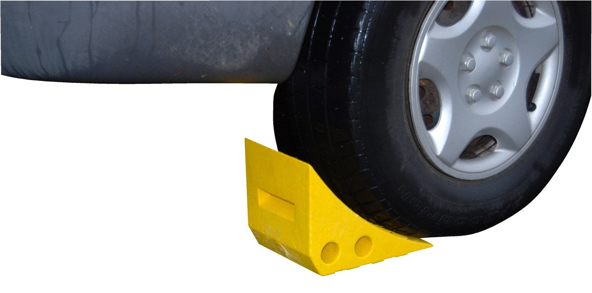 RECYCLED YELLOW PLASTIC WHEEL CHOCK - Model PWC-Y