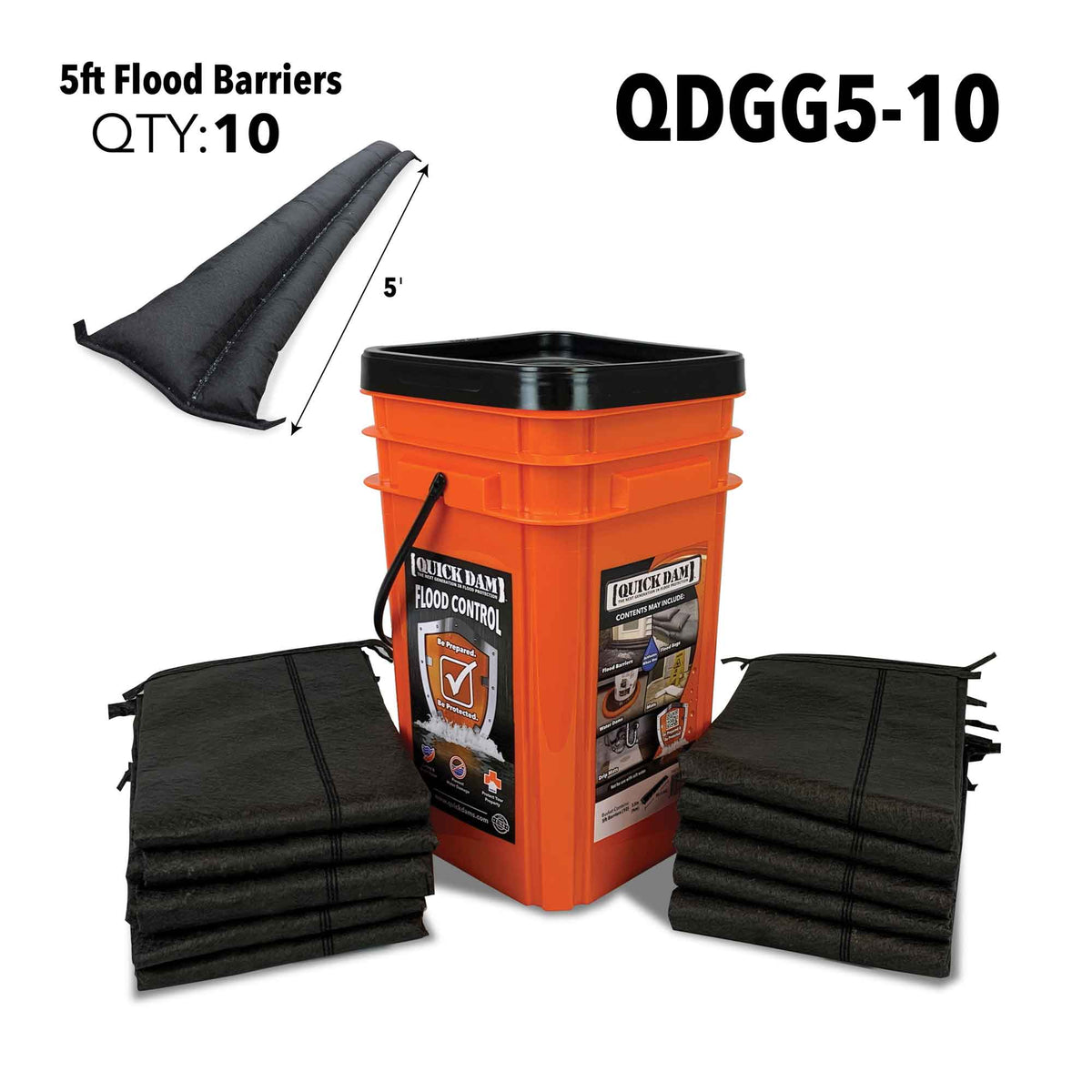 Quick Dam Grab & Go Kit - 5ft Flood Barriers (x10)