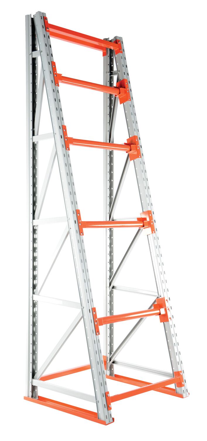 Steel Reel Rack Starter Kit 36 In. x 39 In. x 120 In. 6000 Lb. Capacity White/Orange