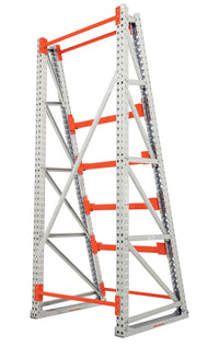 Thumbnail for Vestil Industrial 6000 Lb Capacity Steel Reel Rack - 36 x 39 x 96 Inches - Adjustable Axle Brackets - RERC-348
