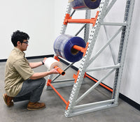 Thumbnail for Vestil Industrial 6000 Lb Capacity Steel Reel Rack - 36 x 39 x 96 Inches - Adjustable Axle Brackets - RERC-348