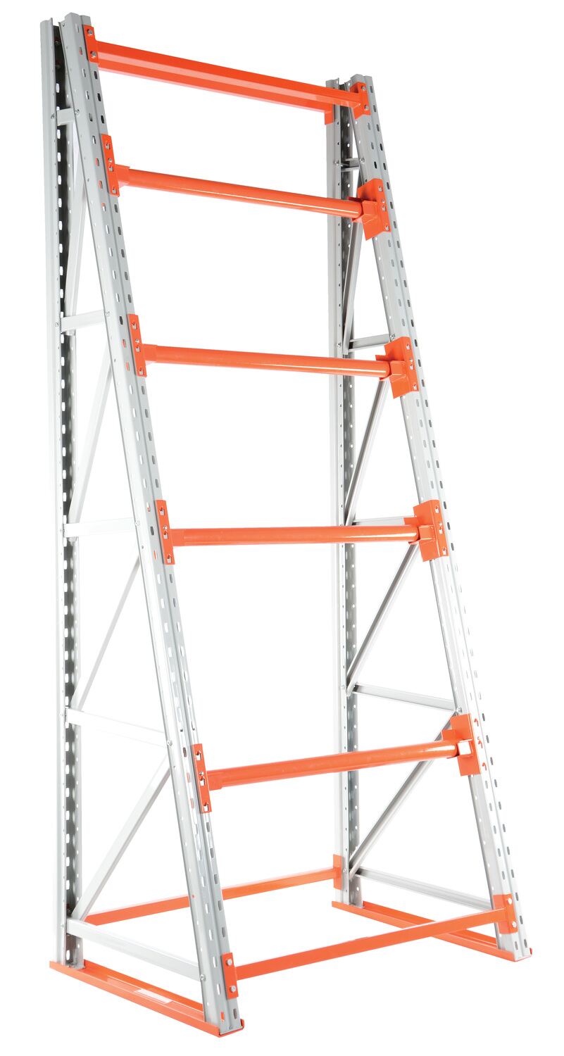 Steel Reel Rack Starter Kit 36 In. x 51 In. x 120 In. 6000 Lb. Capacity White/Orange