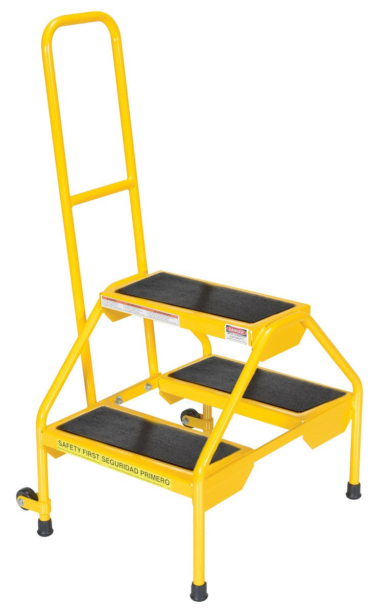 Rolling Two Step Ladder - Rubber