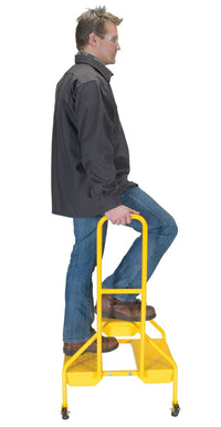 Thumbnail for Rolling Two Step Ladder - Perf Steel