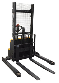 Thumbnail for Steel Adjustable Powered Lift Stacker 63 In. Raised Height 2,600 Lb. Capacity Black