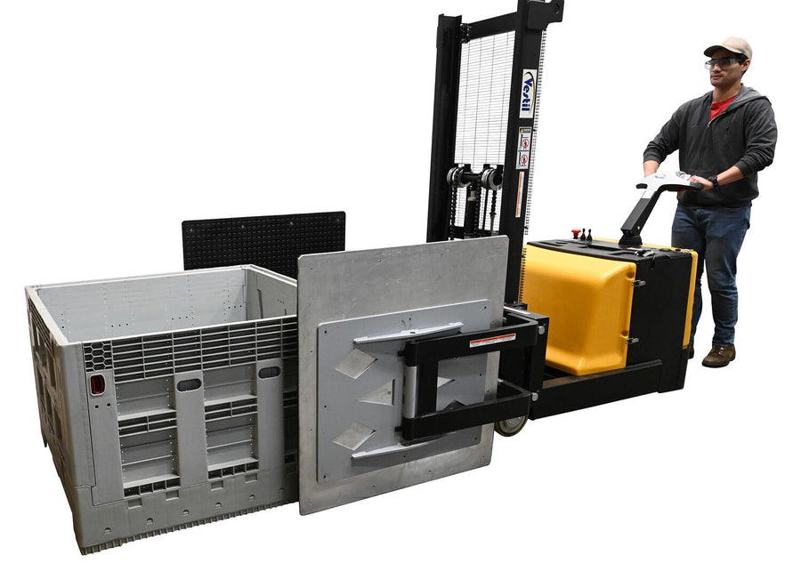 Counter Balanced Powered 27 In. - 51 In. Bale Clamp Lifter 1200 Lb. Capacity Black/Yellow