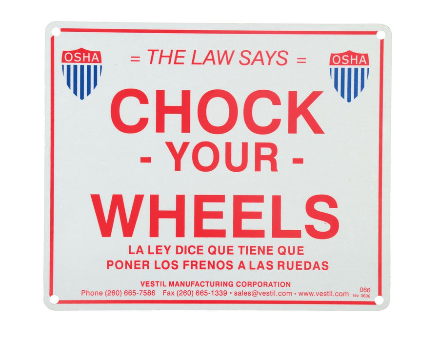 REFLECTIVE ENAMEL WHEEL CHOCK SIGN