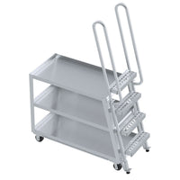 Thumbnail for Aluminum High Duty Stock Picker Truck with Steel Ladder 22 In x 48 In 500 Lb. Capacity