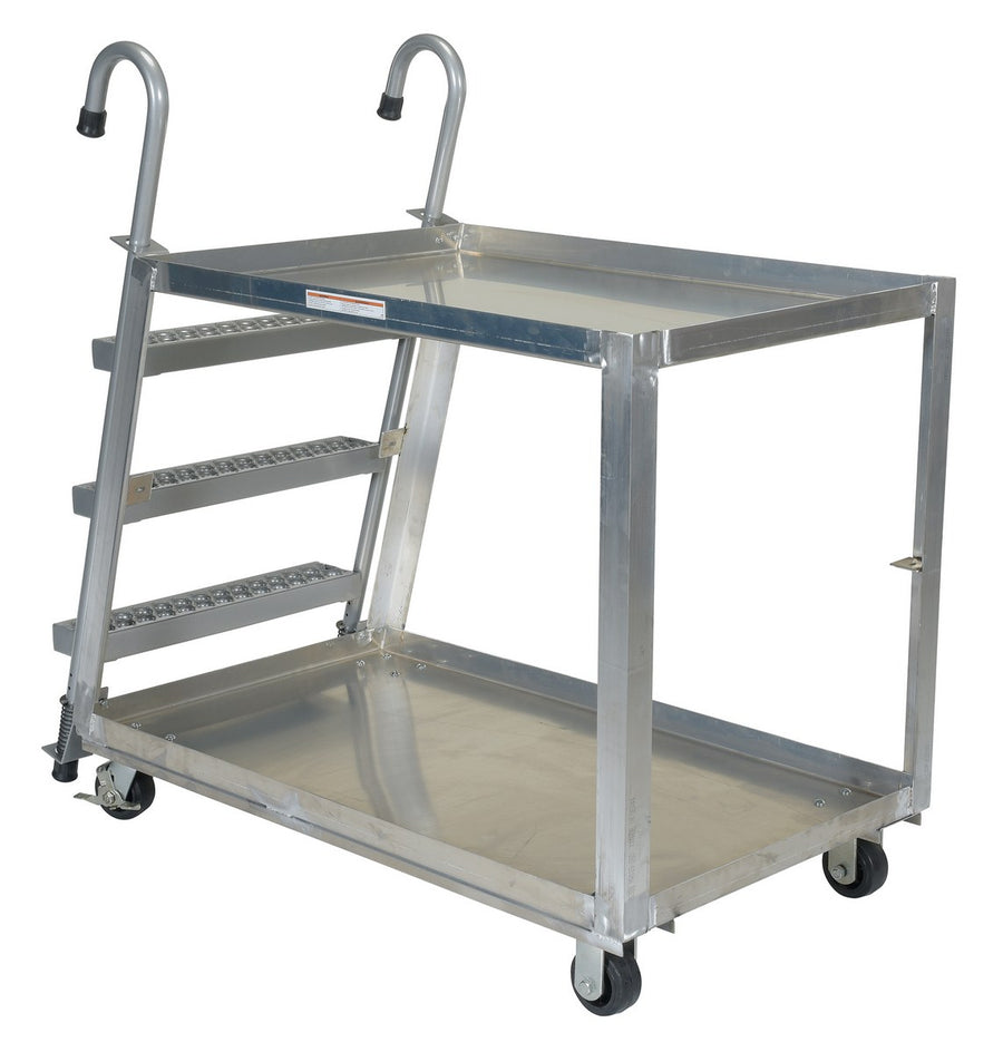28" x 40" Aluminum Stockpicker Truck w/ 2 Shelves
