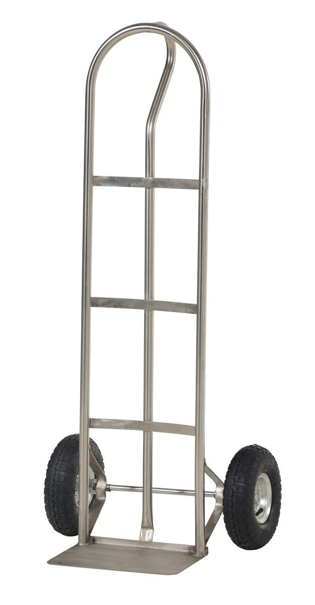 SS P-HANDLE TRUCK 500LB PNEUMATIC WHEELS