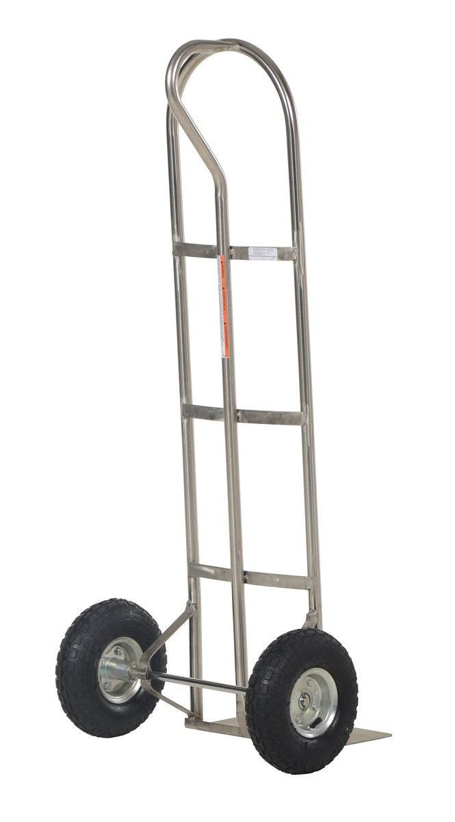 SS P-HANDLE TRUCK 500LB PNEUMATIC WHEELS