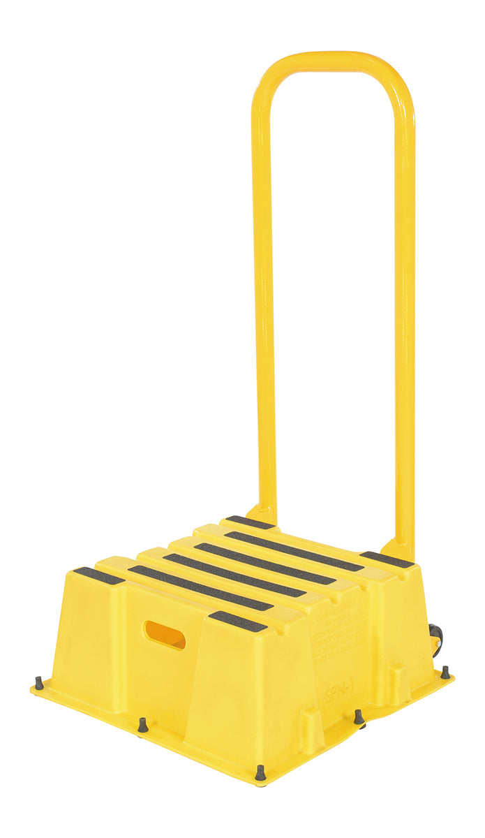 STEP POLY NESTABLE 1 STEP YL W/HANDRAILS