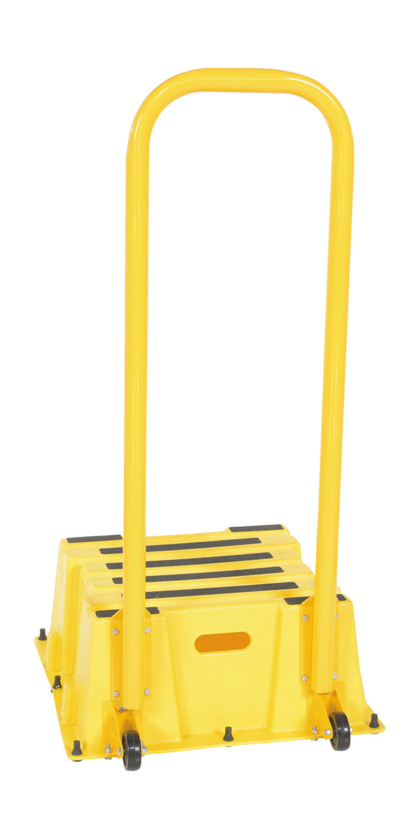 STEP POLY NESTABLE 1 STEP YL W/HANDRAILS