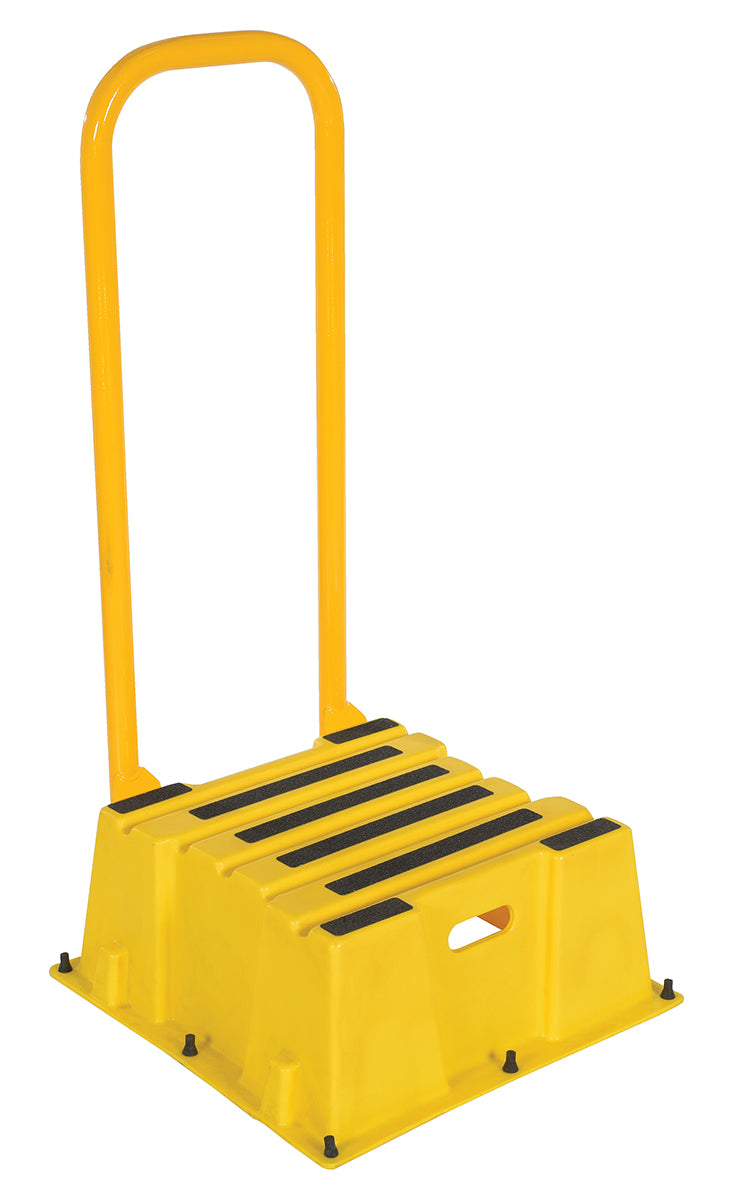 STEP POLY NESTABLE 1 STEP YL W/HANDRAILS