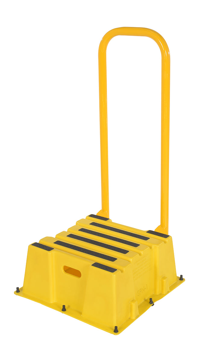 STEP POLY NESTABLE 1 STEP YL W/HANDRAILS