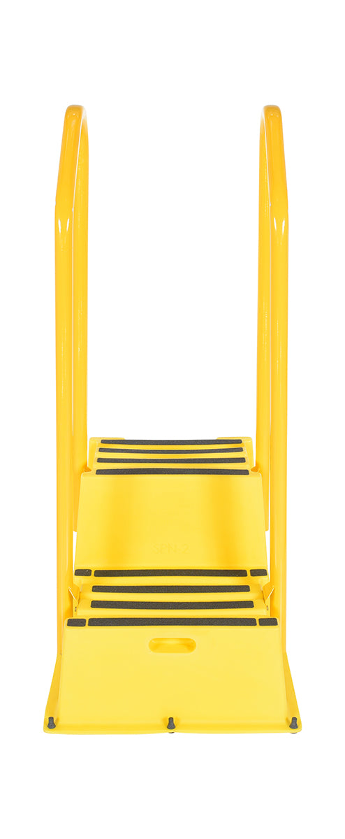 STEP POLY NESTABLE 2 STEP YL W/HANDRAILS