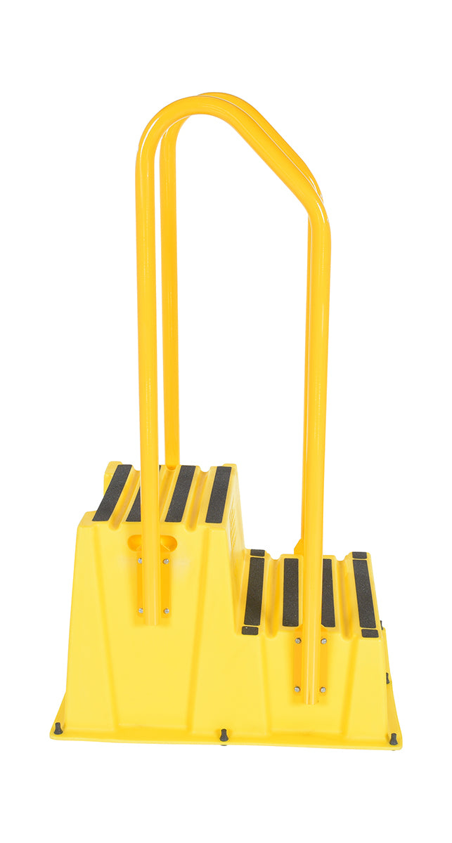 STEP POLY NESTABLE 2 STEP YL W/HANDRAILS