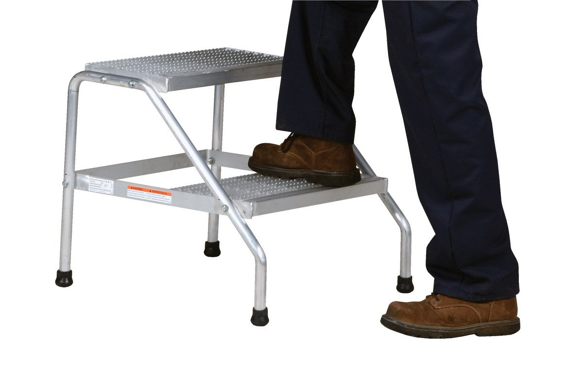 ALUMINUM STEP STAND - 2 STEP KNOCK-DOWN