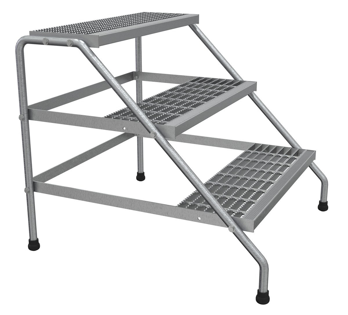 ALUMINUM WIDE 3-STEP STAND - KNOCK DOWN - Model SSA-3W-KD