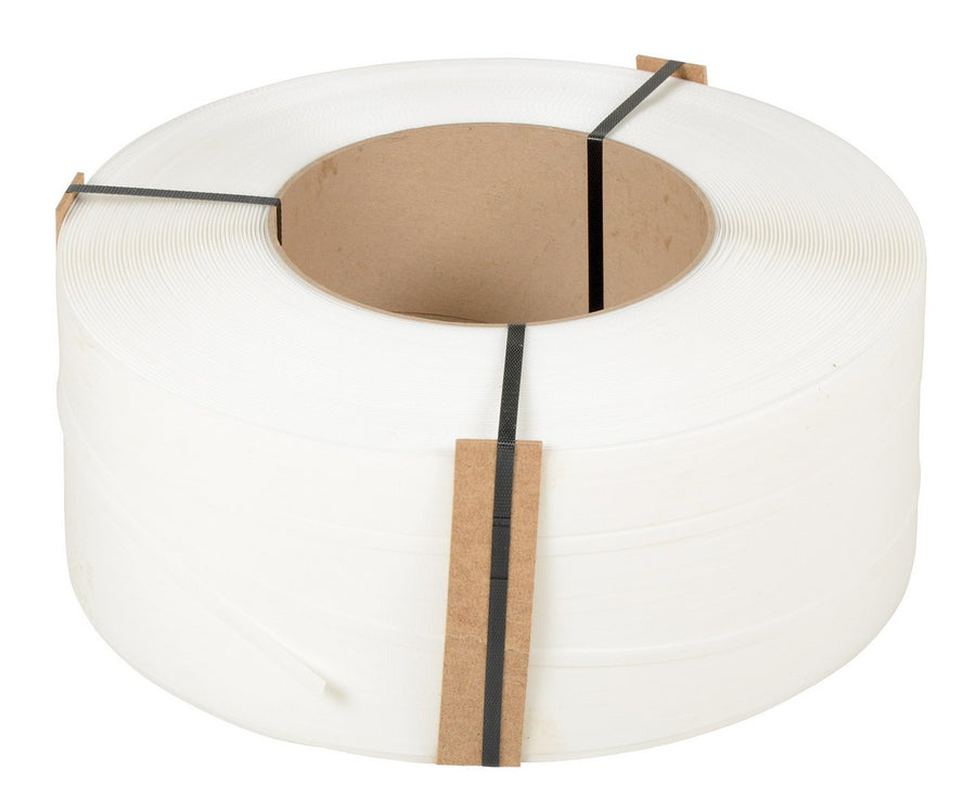 White Polypropylene Strapping - 3/8"W