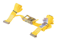 Thumbnail for Polyester Ratcheting Cargo Strap with E-Clip 12 Ft. Working Length 1,335 Lb. Working Load Limit Yellow