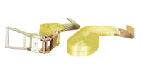 Thumbnail for Polyester Ratcheting Cargo Strap with Flat Hook 27 Ft. Working Length 3,325 Lb. Working Load Yellow