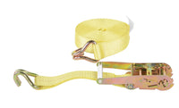 Thumbnail for Polyester Ratcheting Cargo Strap with Rod Hook 27 Ft. Working Length 3,325 Lb. Working Load Yellow