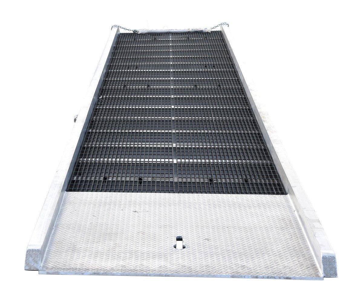 72"W x 30'L Aluminum Yard Ramp w/ Steel Grating & 16,000-lbs Capacity