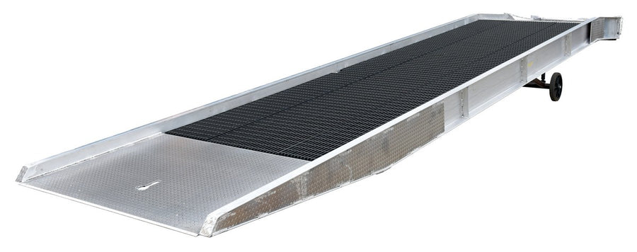 84"W x 36'L Aluminum Yard Ramp w/ Steel Grating & 16,000-lbs Capacity
