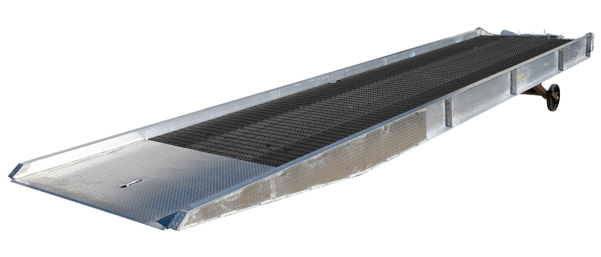 93"W x 30'L Aluminum Yard Ramp w/ Steel Grating & 16,000-lbs Capacity