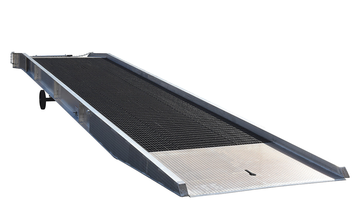 84"W x 36'L Aluminum Yard Ramp w/ Steel Grating & 20,000-lbs Capacity