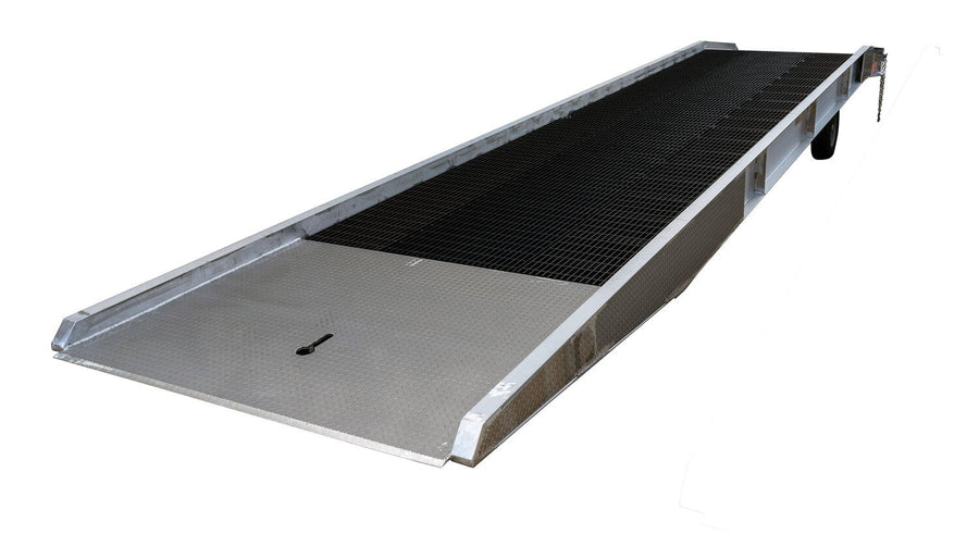 84"W x 36'L Aluminum Yard Ramp w/ Steel Grating & 25,000-lbs Capacity