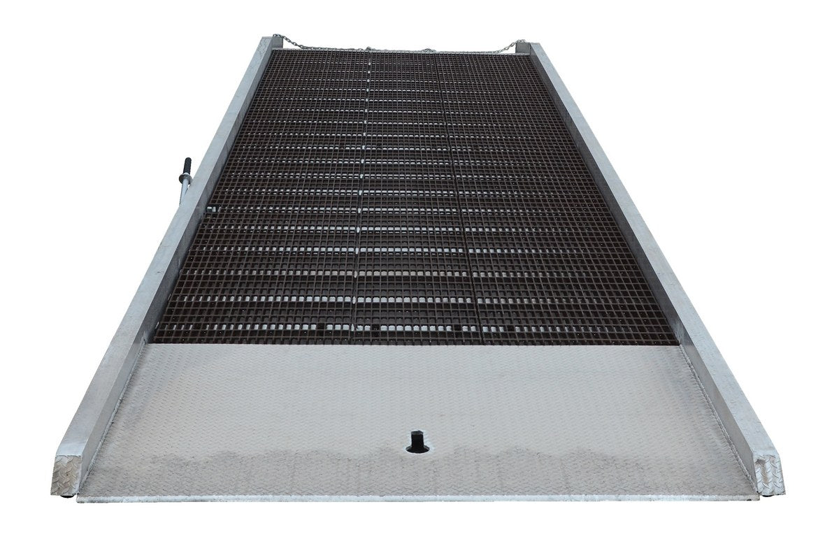 93"W x 36'L Aluminum Yard Ramp w/ Steel Grating & 25,000-lbs Capacity