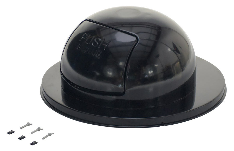 Steel Waste Disposal Top for 55 Gallon Drums Black