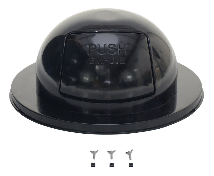 Steel Waste Disposal Top for 55 Gallon Drums Black