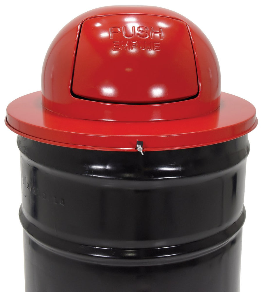 Steel Waste Disposal Top Dual Door for 55 Gallon Drums Red