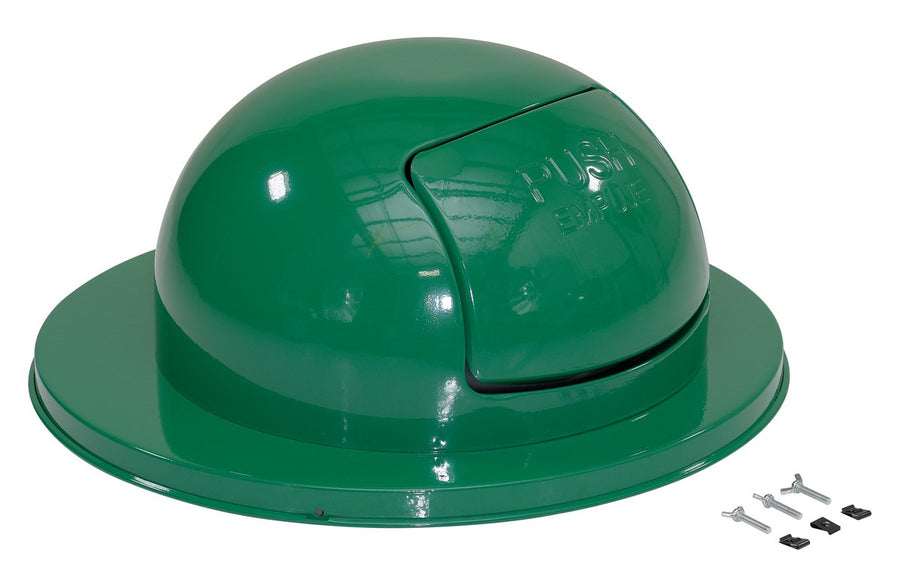 Steel Waste Disposal Top for 55 Gallon Drums Green