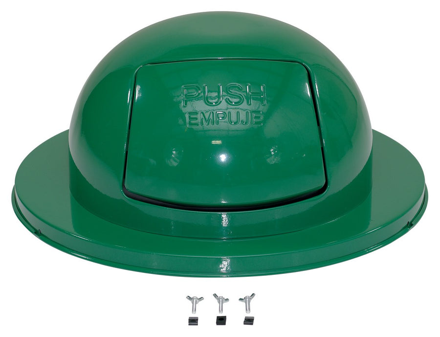Steel Waste Disposal Top for 55 Gallon Drums Green