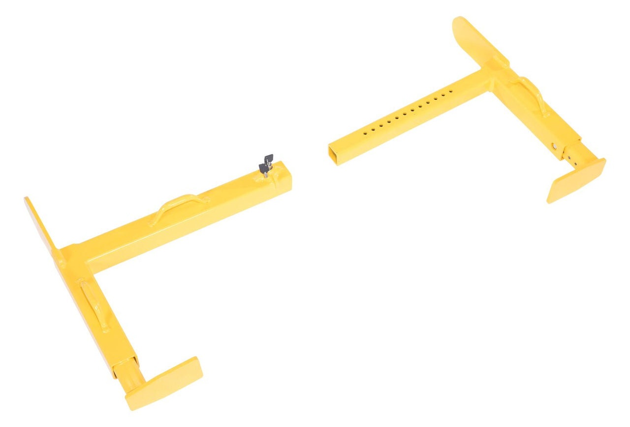 Steel Trailer Wheel Lock, 24 X 35 Usable, For Use On Dual Tires, Yellow