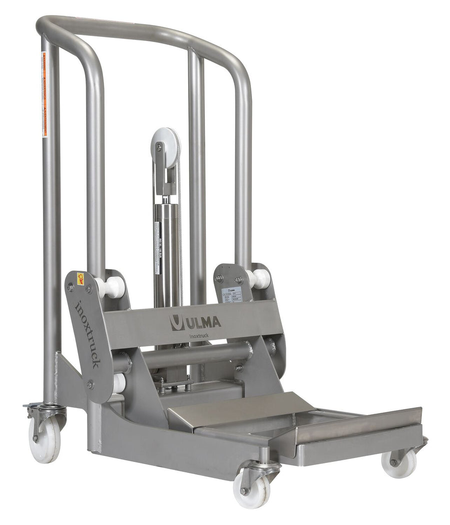 Vestil Stainless Steel Hydraulic Foot Pump Roll Handler - Adjustable Cradle 1-16in - ULM-HRH-850