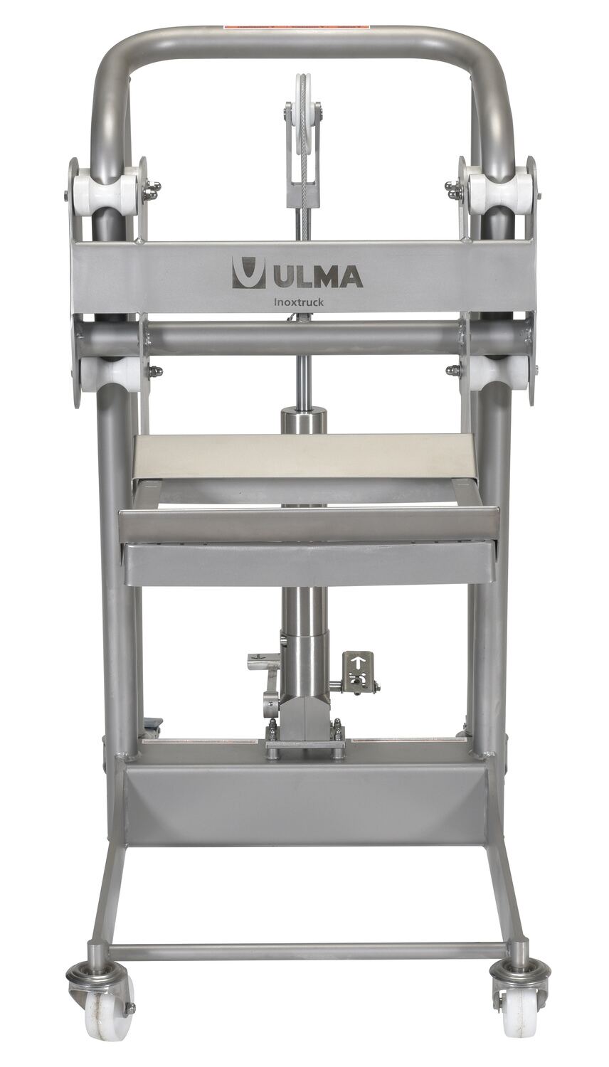 Vestil Stainless Steel Hydraulic Foot Pump Roll Handler - Adjustable Cradle 1-16in - ULM-HRH-850