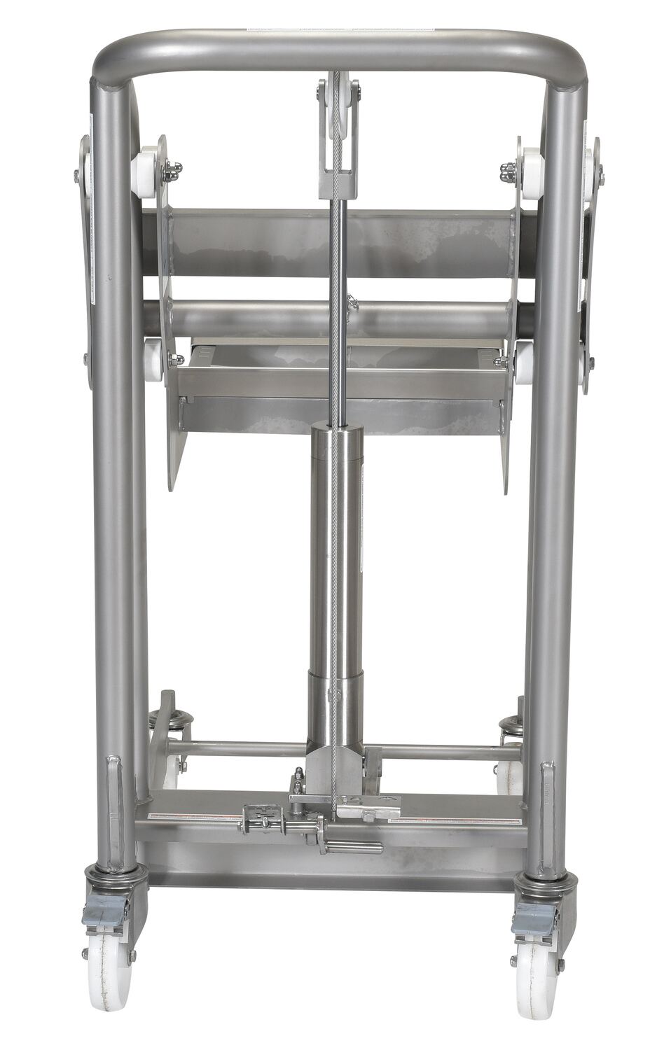 Vestil Stainless Steel Hydraulic Foot Pump Roll Handler - Adjustable Cradle 1-16in - ULM-HRH-850