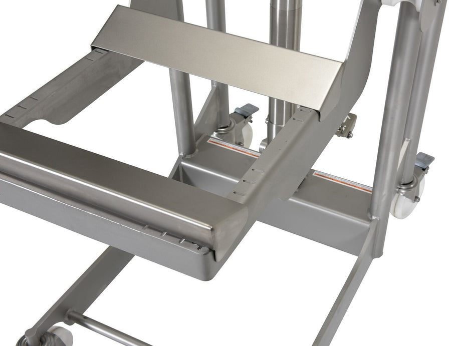 Vestil Stainless Steel Hydraulic Foot Pump Roll Handler - Adjustable Cradle 1-16in - ULM-HRH-850