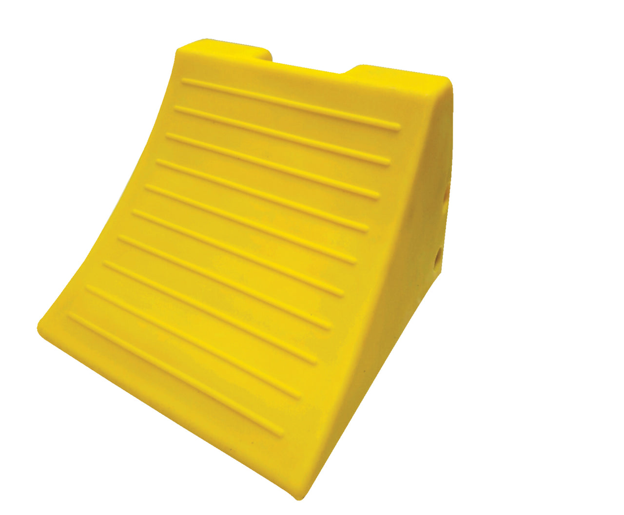 Polyurethane Wheel Chock 15 In. x 15 In. x 11 In. Tire Overall Depth 65 In. 245,000 Lb. Capacity Yellow